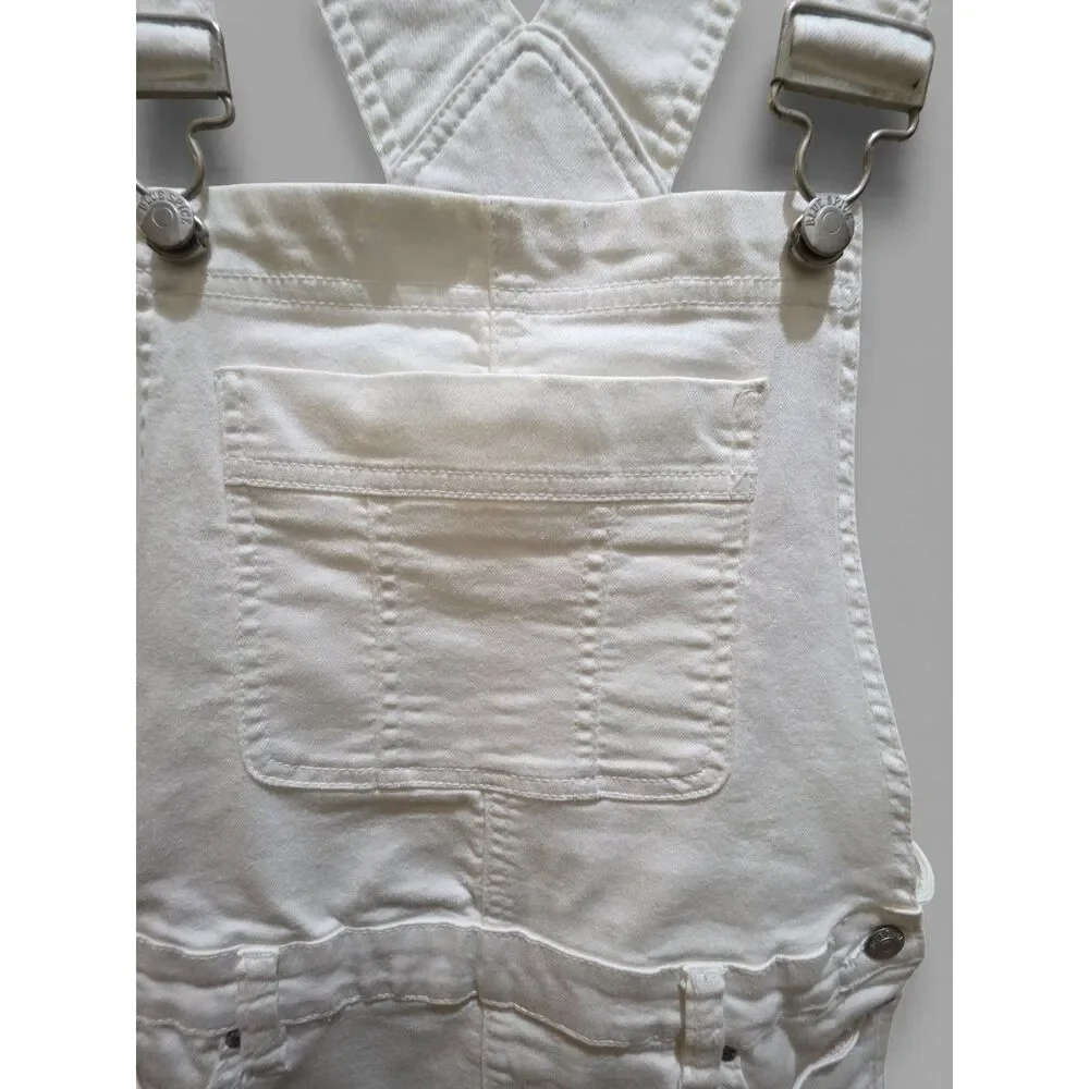 Girls White Denim Shortalls | Overall Shorts | Size 9 | Pre-Owned - Picture 14 of 15